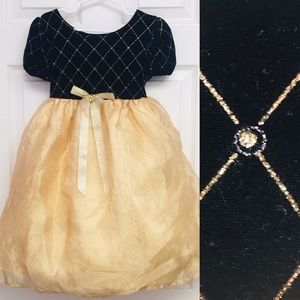 Amy Byer Girls Formal Dress - Black Diamond & Gold